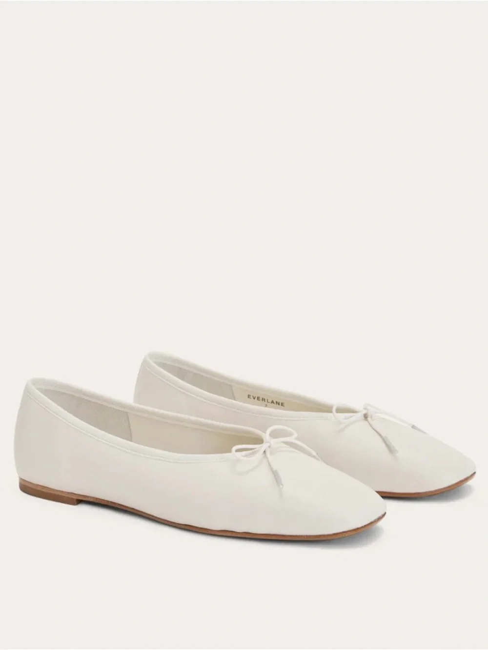 Everlane Day Ballet Flat Canvas Cream White Size 9.5 Square Toe Minimal Chic - Picture 9 of 9